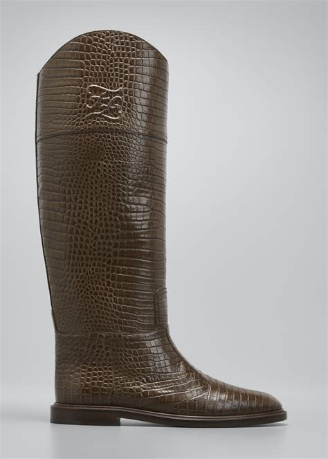 fendi mock-croc tall riding boots|Fendi Mock.